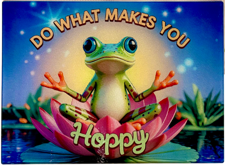 Tempered Glass Cutting Board Frog Do What Makes You Hoppy