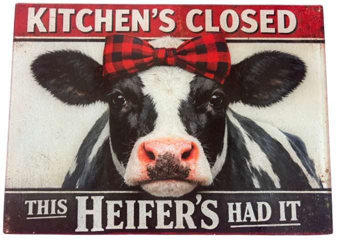 Tempered Glass Cutting Board Cows Kitchens Closed This Heifers Had It