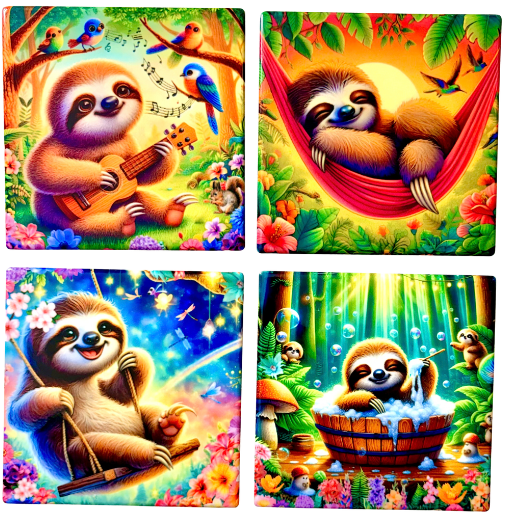 Coasters 4/pk - SLOTH