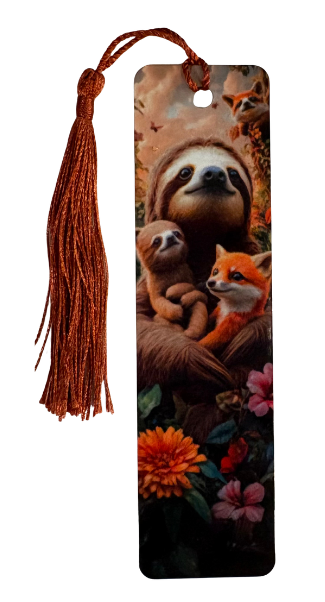BOOKMARK - SLOTH AND BABY WITH FOX