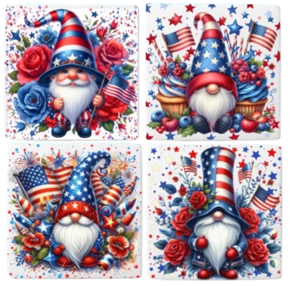 COASTERS 4/pk - GNOME JULY 4TH