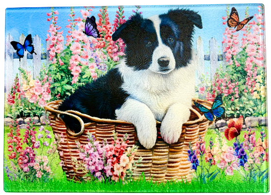 Cutting Board - DOG IN BASKET