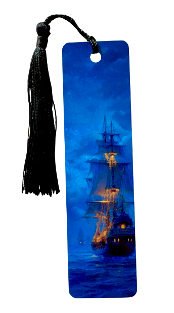 BOOKMARK - SCENERY SHIP AT NIGHT