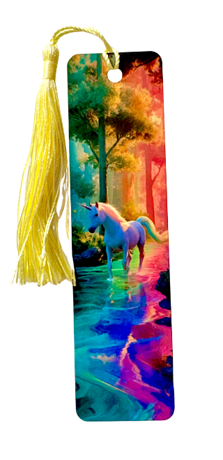 BOOKMARK - UNICORN WALKING IN RIVER