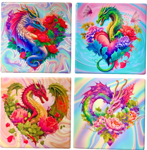 Coasters 4/pk - DRAGONS HEART