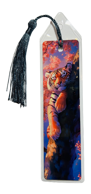 BOOKMARK - TIGER RESTING A TREE LIMB