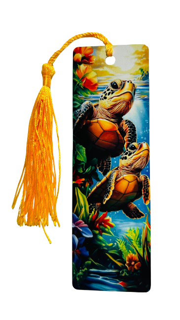 BOOKMARK - TURTLE DUO SWIMMING IN THE WATER