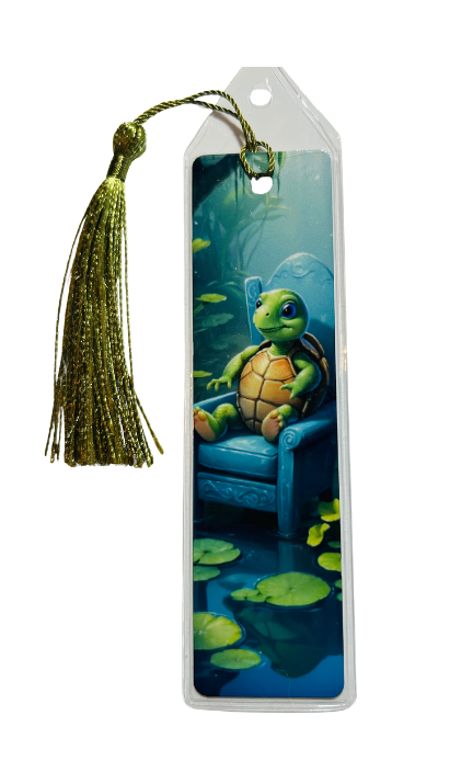 BOOKMARK - TURTLE RLEAXING IN CHAIR