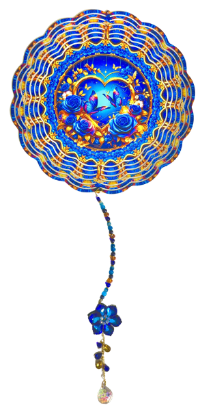WIND SPINNER - BUTTERFLY BLUE HEART