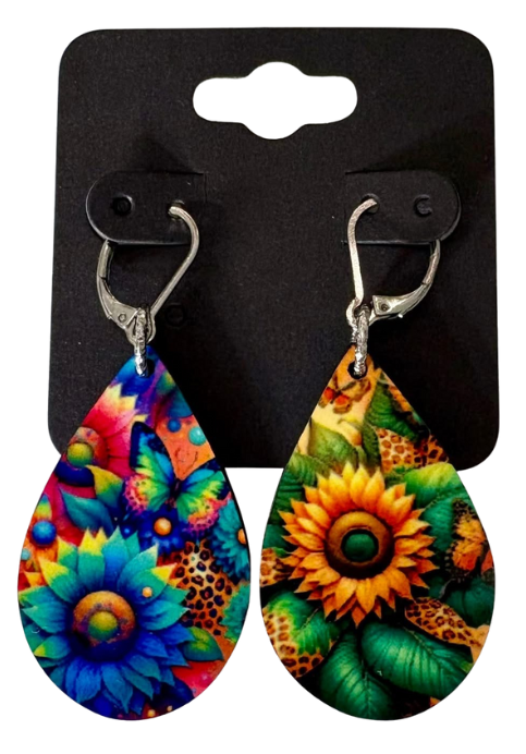 EARRINGS - FLOWER BUTTERFLY COLORFUL