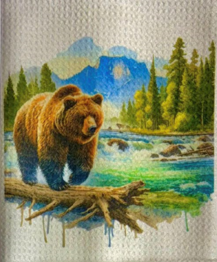 TOWELS - BEAR BROWN TREE STUMP