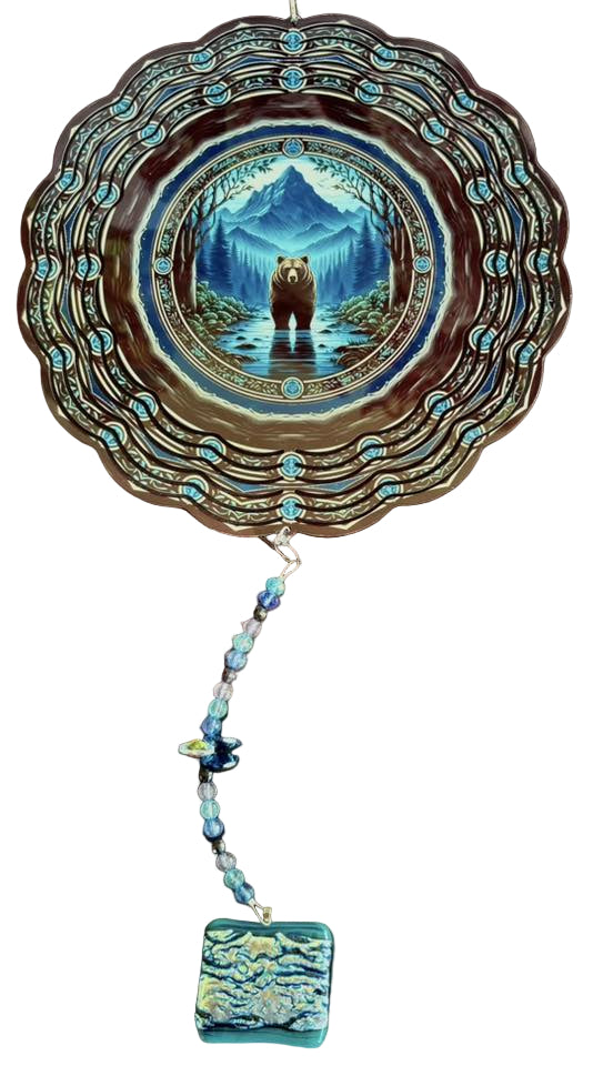 Wind Spinner with Jewel Strand Bear Mountain Landscape