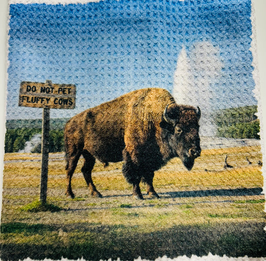 TOWELS - BUFFALO DON'T PET SIGN
