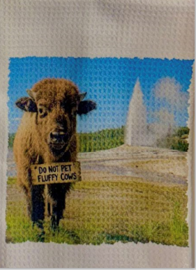 TOWELS - BUFFALO DON'T PET NECK SIGN