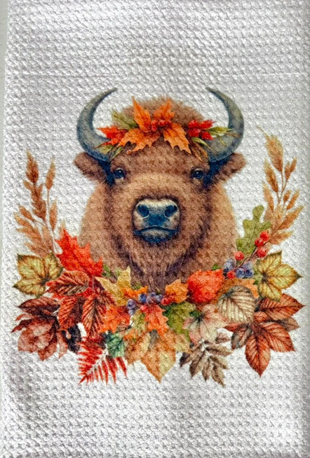 TOWELS - FALL BUFFALO FACE VIEW