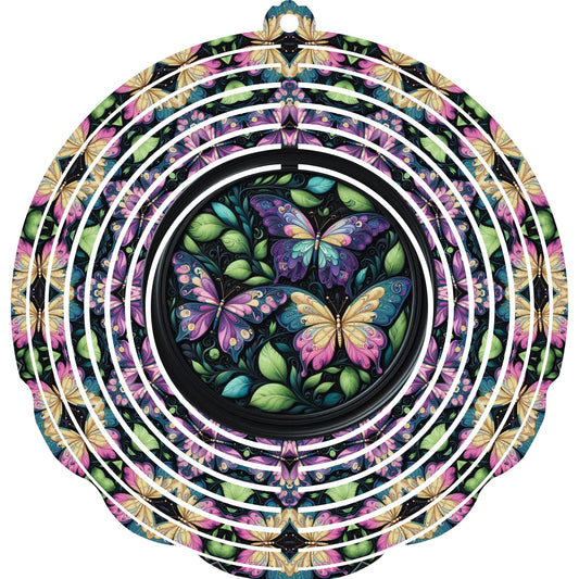 WIND SPINNER - BUTTERFLY WITH LEAVES