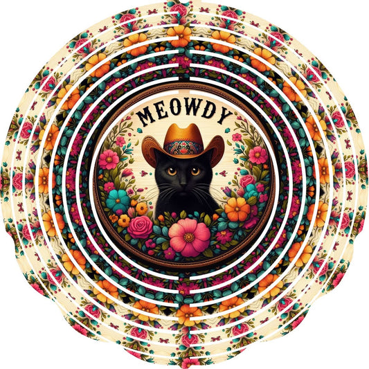 Wind Spinner with Jewel Strand Cat Meowdy