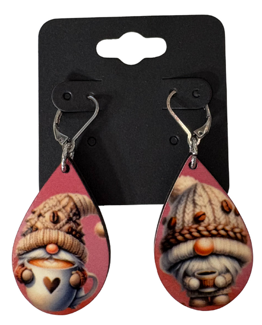 EARRINGS - GNOME COFFEE CUP
