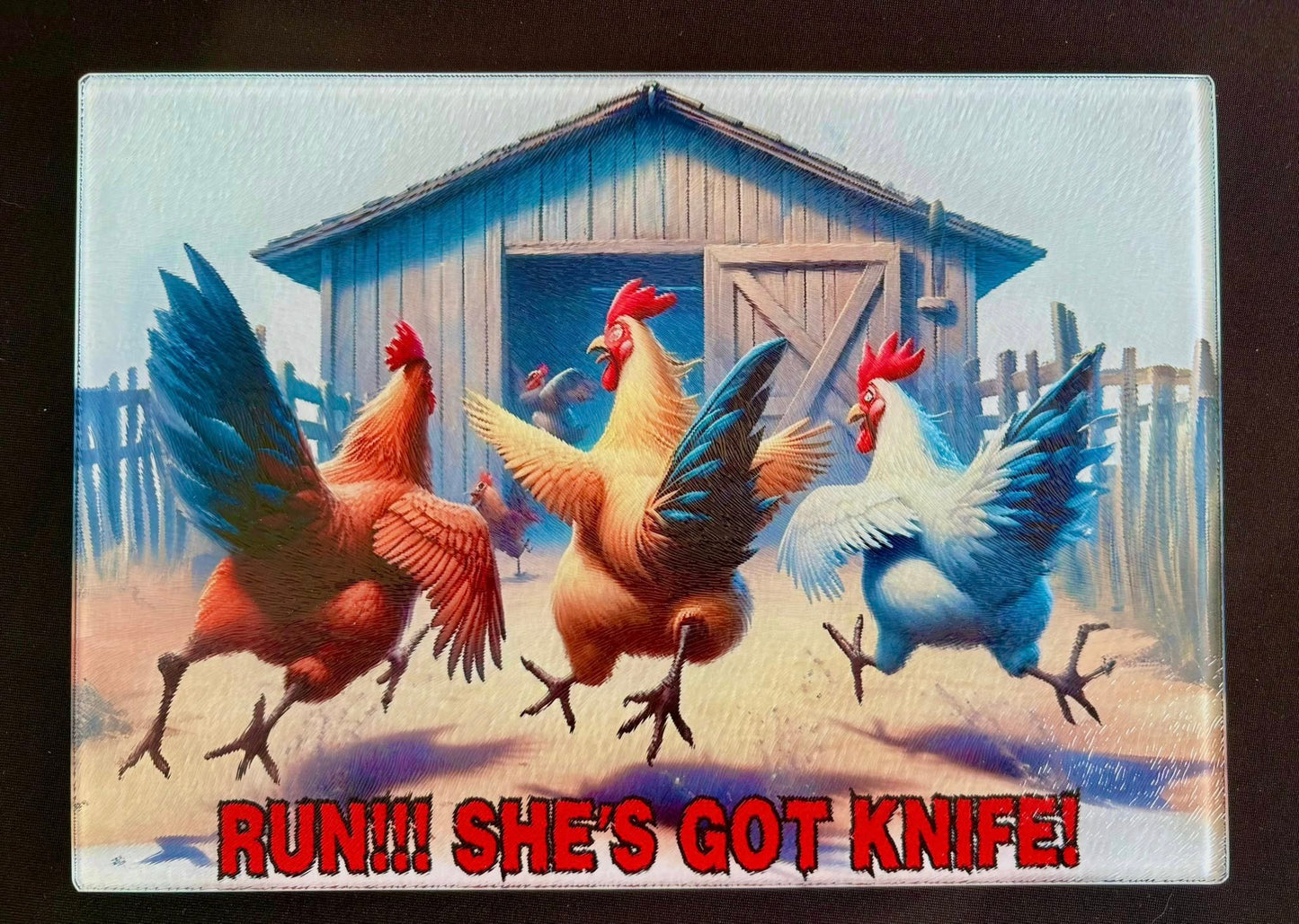 Glass Cutting Boards - Chicken