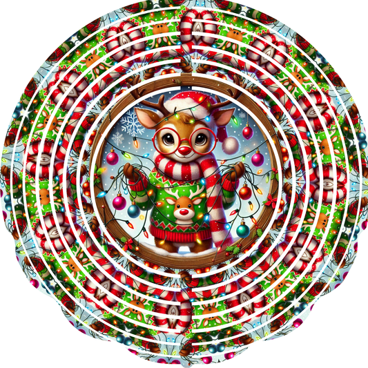 WIND SPINNER - CHRISTMAS REINDEER LIGHTS