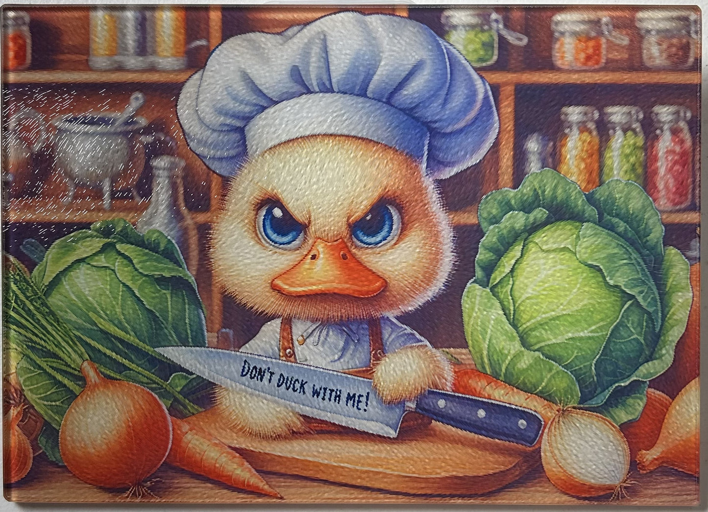 Tempered Glass Cutting Board Duck Don't Duck with Me