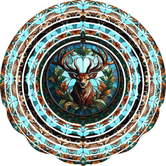 WIND SPINNER - DEER STAINED GLASS