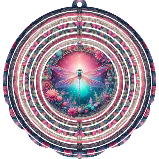 WIND SPINNER - DRAGONFLY PINK TEAL