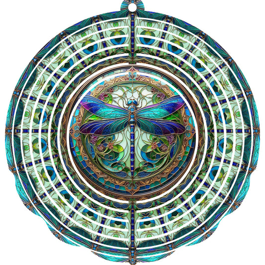 WIND SPINNER - DRAGONFLY BLUE GREEN