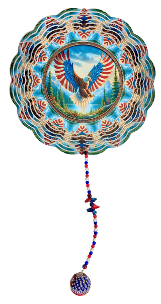 Wind Spinners with Jewel Strand Bird Eagle American