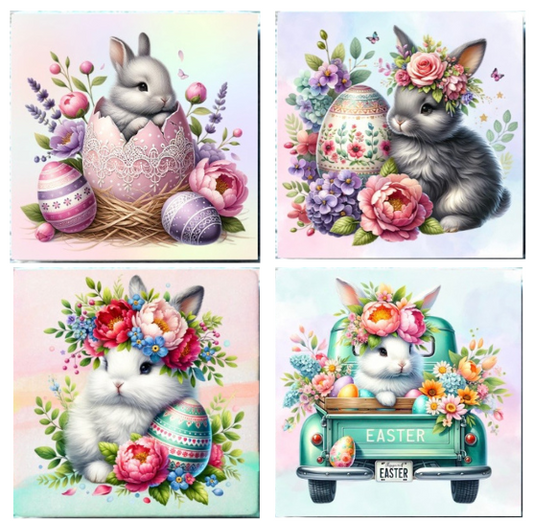 COASTERS 4/pk - EASTER BUNNY