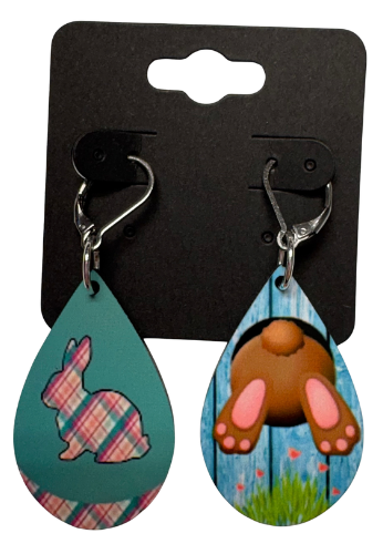 EARRINGS - EASTER BUNNY BLUE