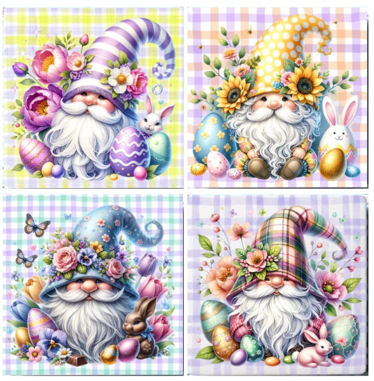 COASTERS 4/pk - EASTER GNOME