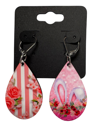 EARRINGS - EASTER BUNNY PINK