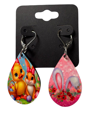 EARRINGS - EASTER BUNNY & CHICK