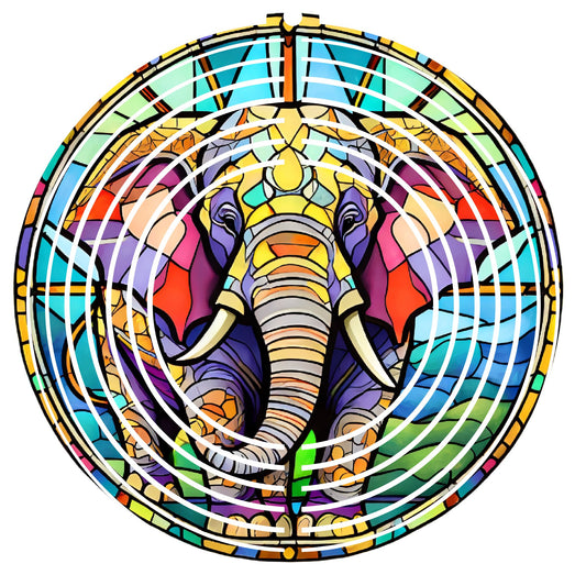 Wind Spinner with Jewel Strand Elephant Colorful