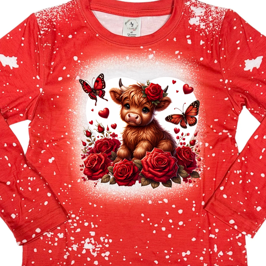 LS Faux Bleached - VALENTINE HIGHLAND COW