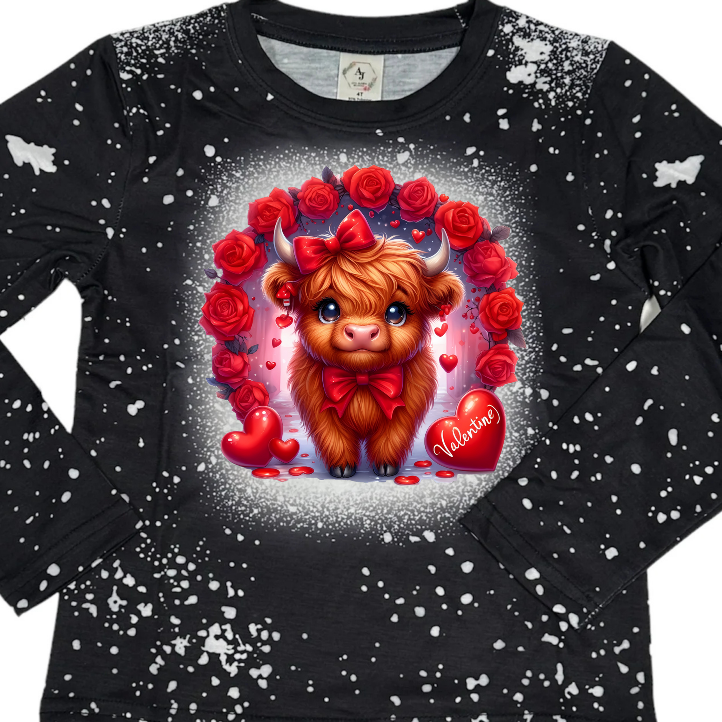 LS Faux Bleached - VALENTINE HIGHLAND COW ROSE ARCH