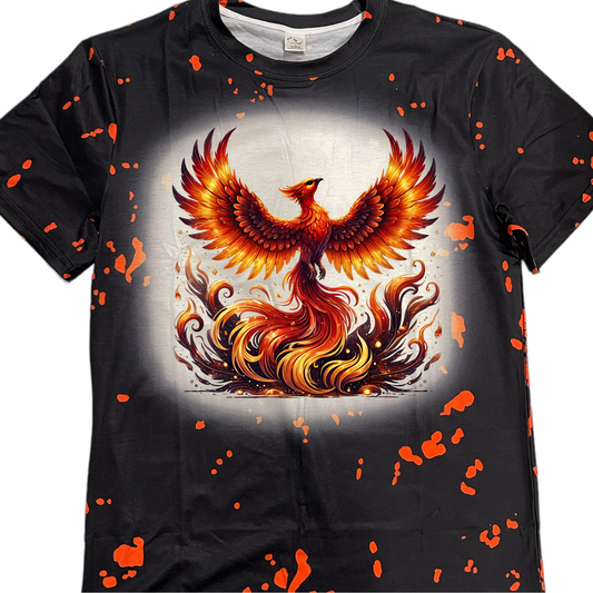 T-Shirts Faux Bleached Patterns - PHOENIX RISING