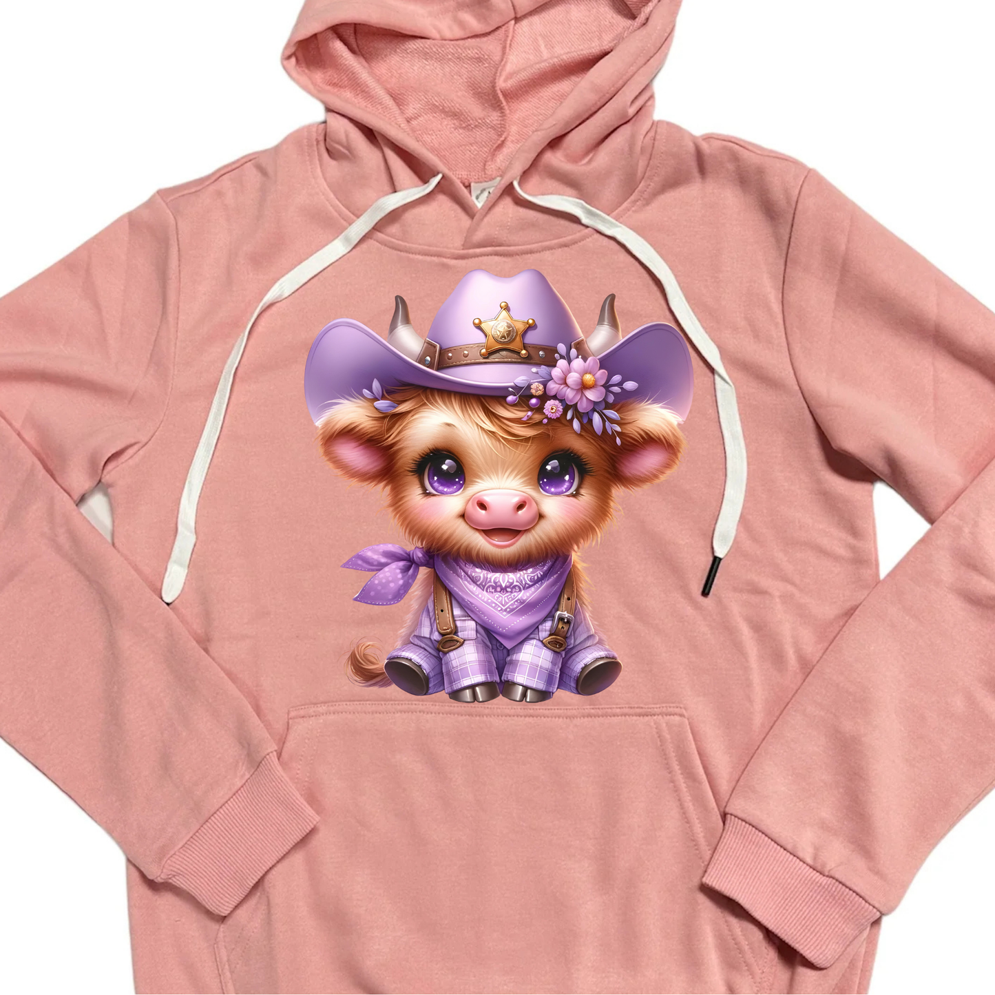 Hoodies Light Weight - HIGHLAND COW SHERIFF