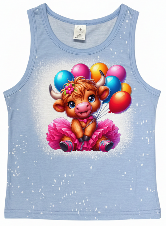 KIDS FAUX BLEACHED- HIGHLAND COW BALLOONS
