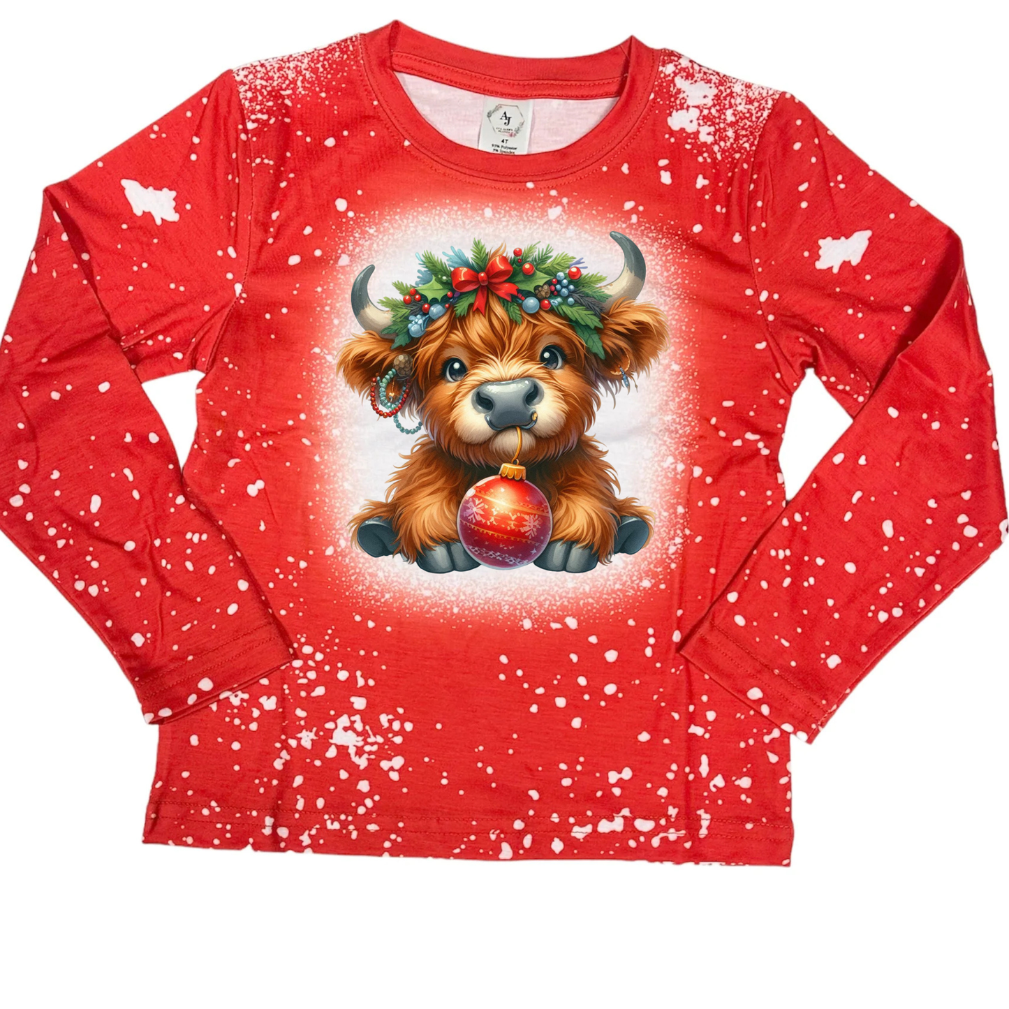 Long Sleeve Shirt Faux Bleached - CHRISTMAS