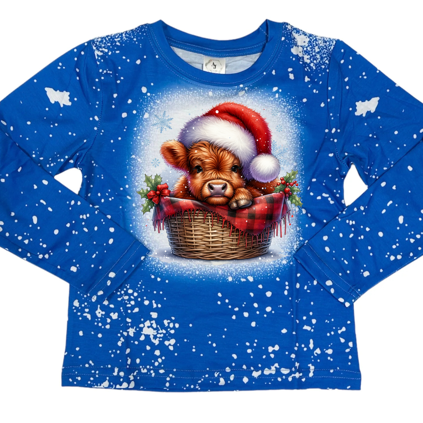 Long Sleeve Shirt Faux Bleached - CHRISTMAS