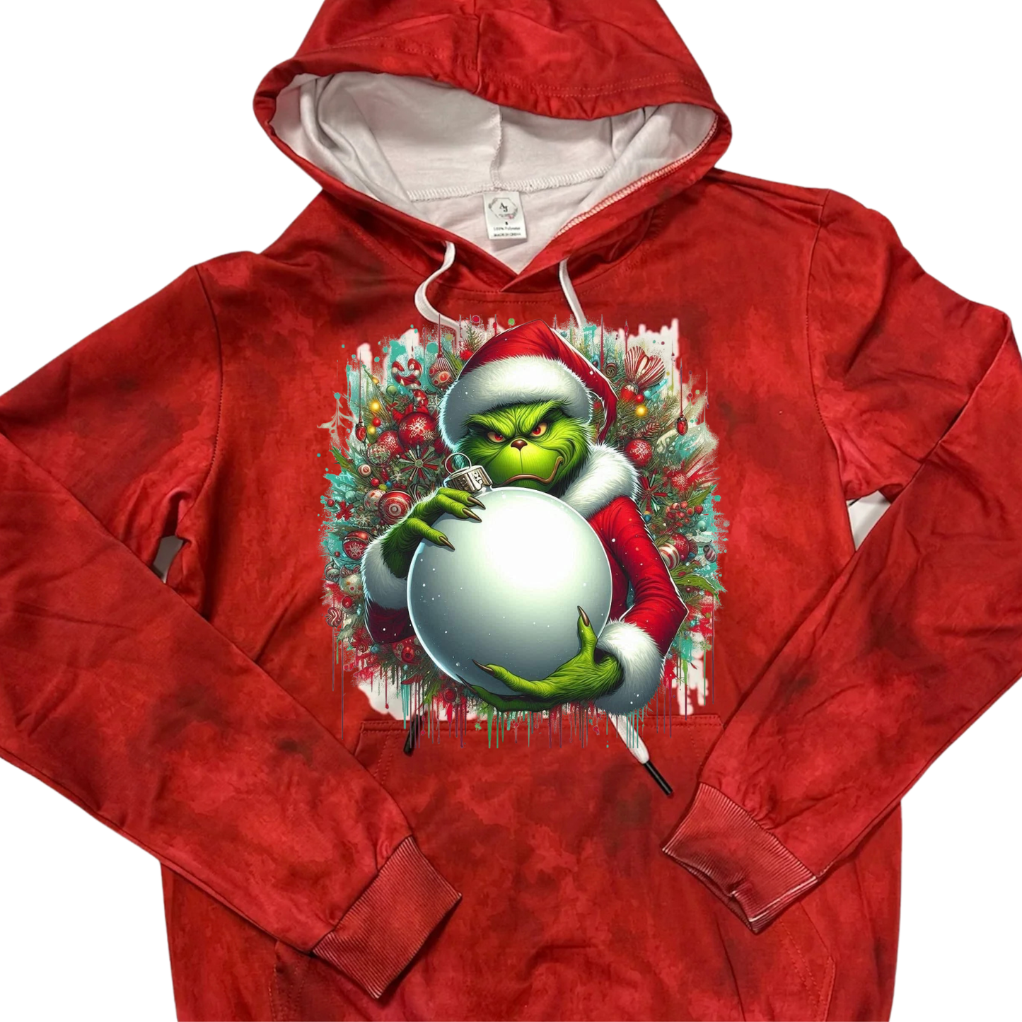 Hoodies Faux Bleached/Pattern - CHRISTMAS