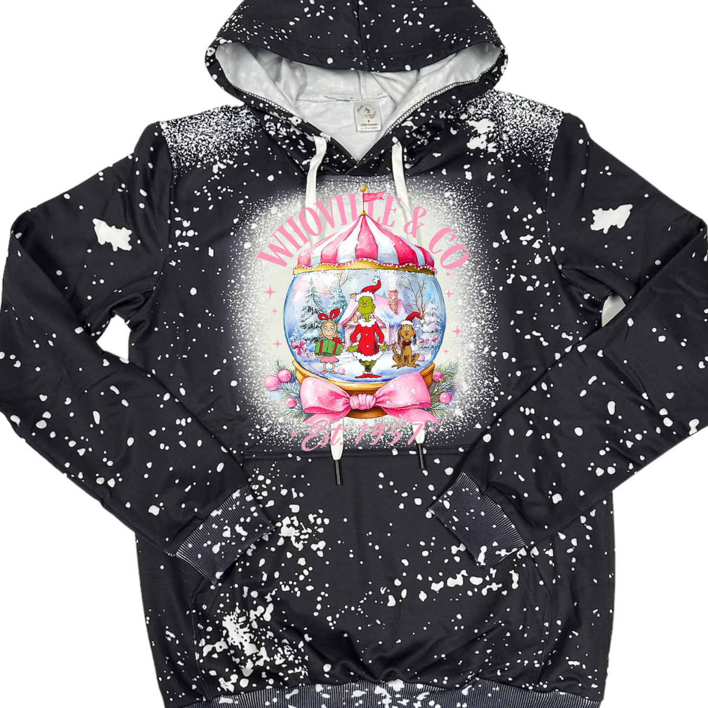 Hoodies Faux Bleached/Pattern - CHRISTMAS