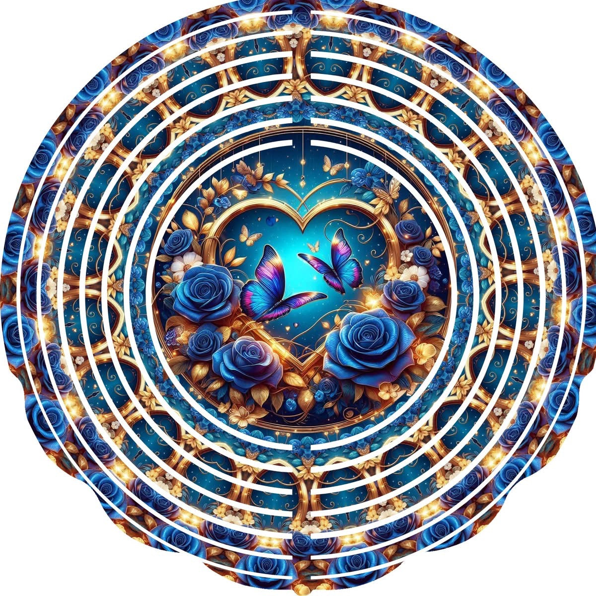 WIND SPINNER - FLOWER BLUE HEART