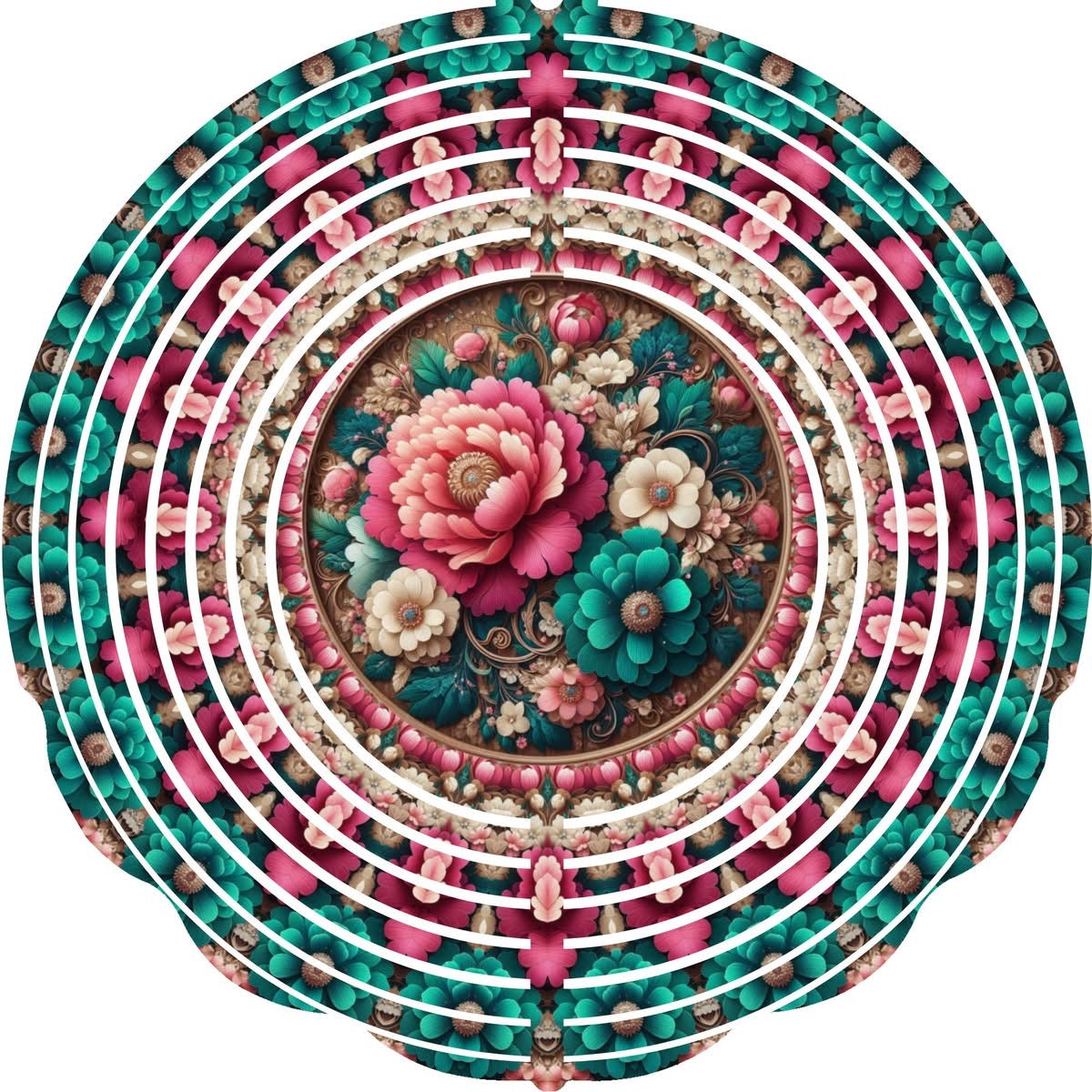 WIND SPINNER - FLOWER PINK TEAL