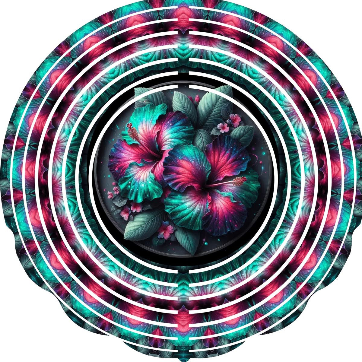 WIND SPINNER - FLOWER PINK PURPLE TEAL