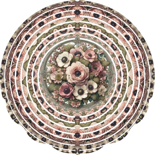 WIND SPINNER - FLOWER PINK OLIVE GREEN