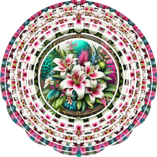 WIND SPINNER - FLOWER PINK WHITE PETAL