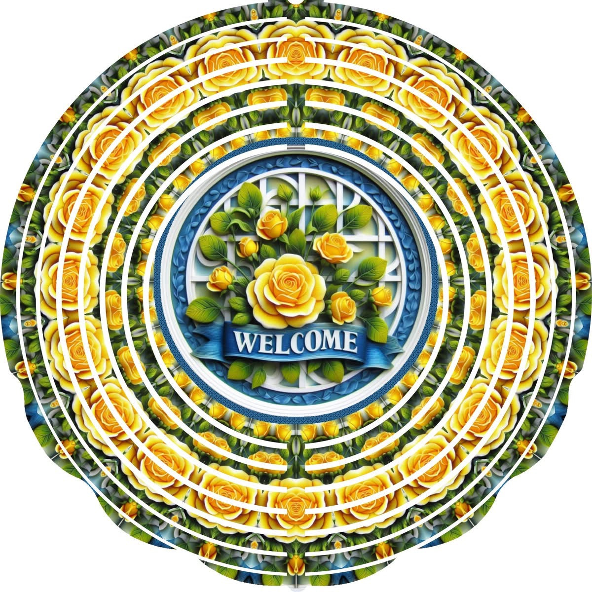WIND SPINNER - FLOWER WELCOME YELLOW ROSE